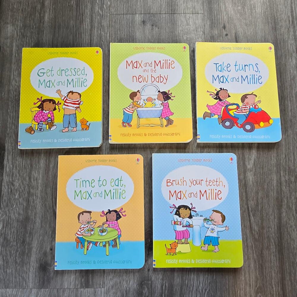 Usborne Max Millie Board Book Toddler Educational Self Care Hygiene Book Lot